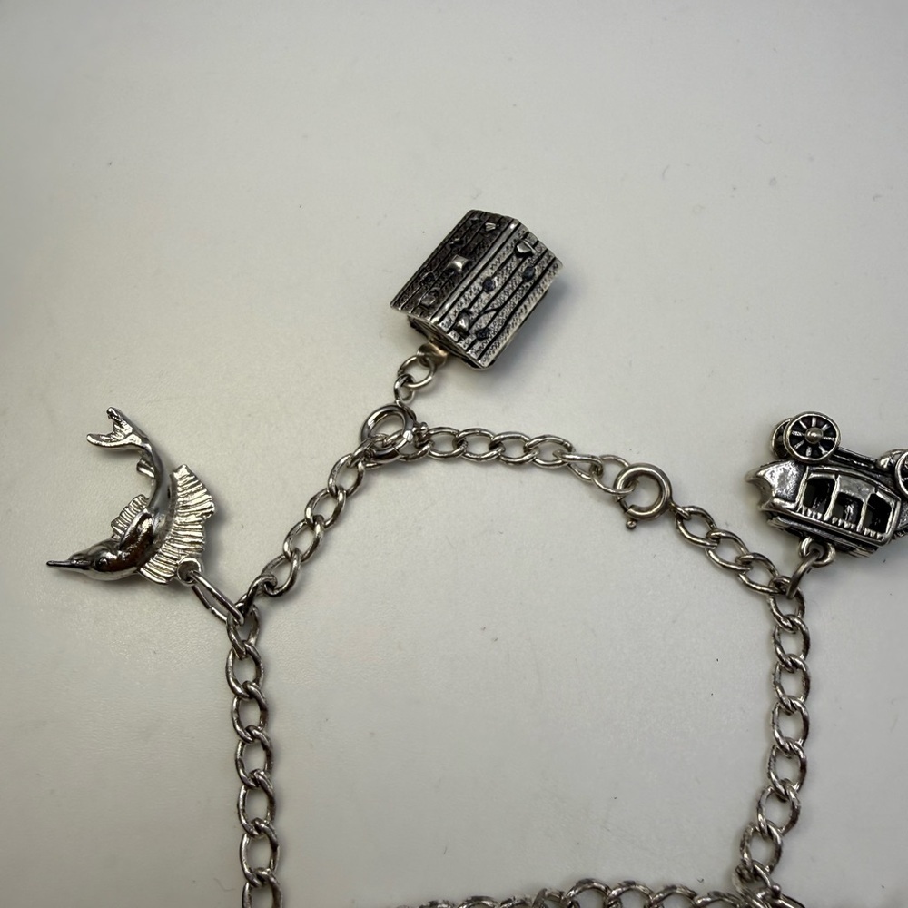Vintage Knott’s Berry Farm Sterling Silver Charm Bracelet 7” - Picture 4 of 8